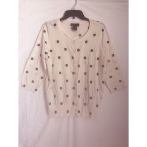 NWT Lane Bryant Polka Dot Cardigan Sweater